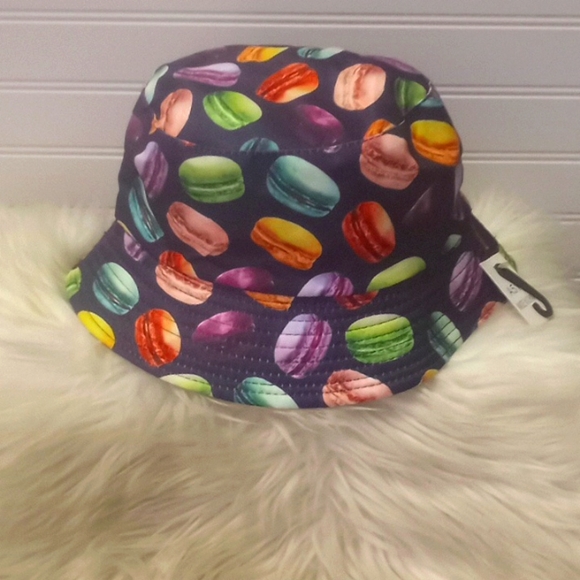 Purple Macaroons Multicolored Reversible Cotton Bucket Hat - Picture 4 of 11